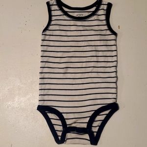 Blue stripped baby onesie